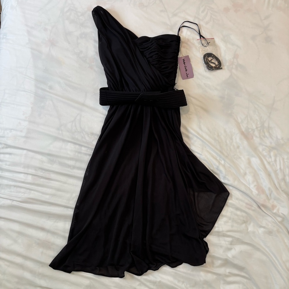 Victor Costa Black One-Shoulder Dress‎ - Picture 11 of 14
